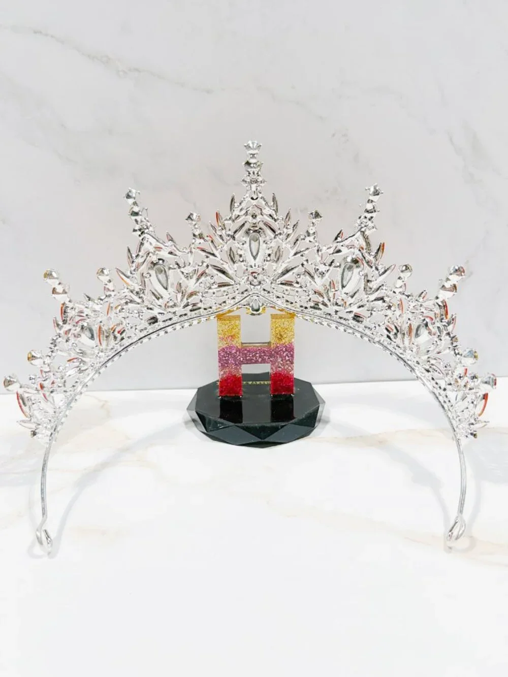 Amber crystal tiara, beauty pageant crown, wedding bridal headpiece, Prom crown